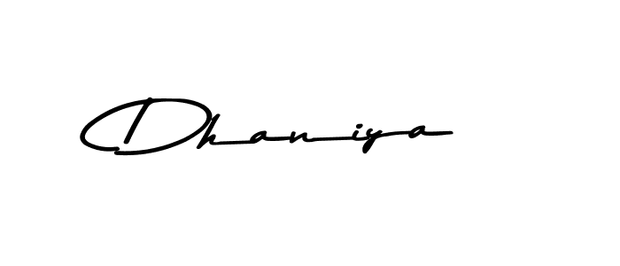 Make a beautiful signature design for name Dhaniya. With this signature (Asem Kandis PERSONAL USE) style, you can create a handwritten signature for free. Dhaniya signature style 9 images and pictures png