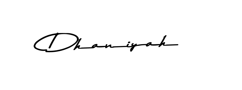 Make a beautiful signature design for name Dhaniyah. Use this online signature maker to create a handwritten signature for free. Dhaniyah signature style 9 images and pictures png