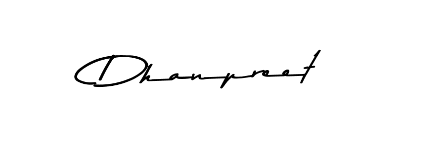 Make a beautiful signature design for name Dhanpreet. With this signature (Asem Kandis PERSONAL USE) style, you can create a handwritten signature for free. Dhanpreet signature style 9 images and pictures png