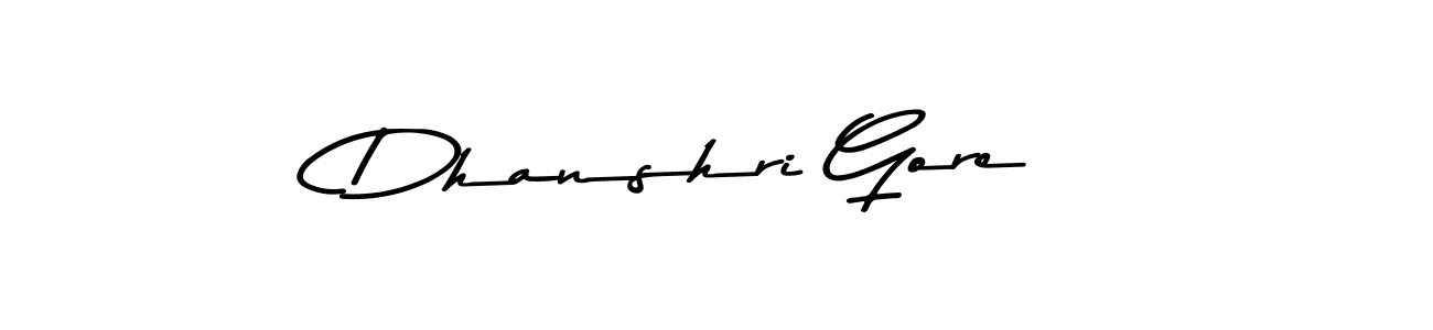 Design your own signature with our free online signature maker. With this signature software, you can create a handwritten (Asem Kandis PERSONAL USE) signature for name Dhanshri Gore. Dhanshri Gore signature style 9 images and pictures png