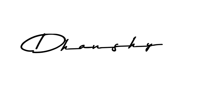 Design your own signature with our free online signature maker. With this signature software, you can create a handwritten (Asem Kandis PERSONAL USE) signature for name Dhanshy. Dhanshy signature style 9 images and pictures png