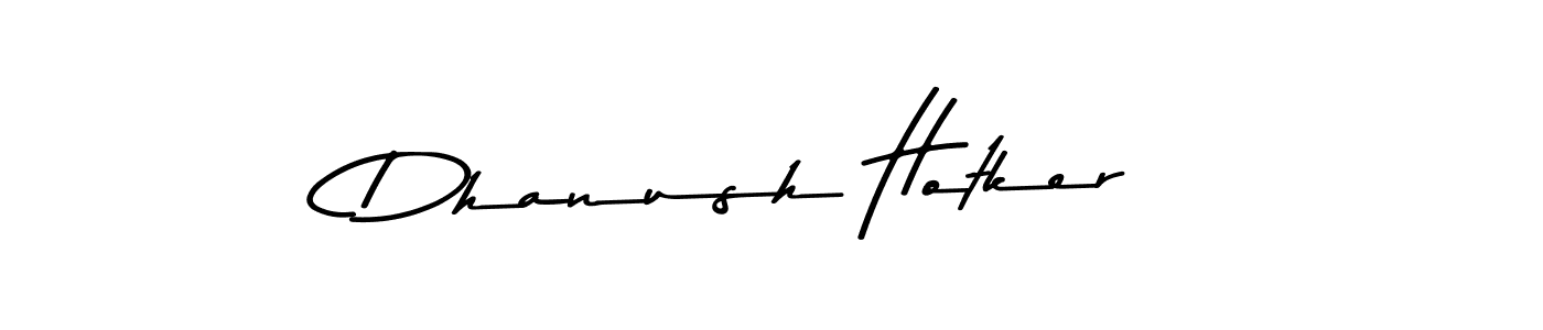 Create a beautiful signature design for name Dhanush Hotker. With this signature (Asem Kandis PERSONAL USE) fonts, you can make a handwritten signature for free. Dhanush Hotker signature style 9 images and pictures png