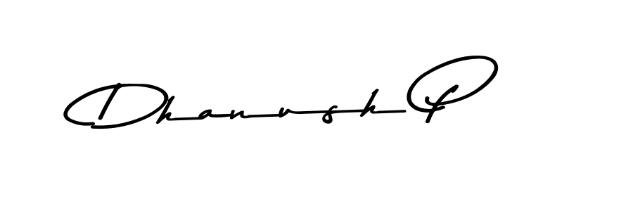 How to make Dhanush P name signature. Use Asem Kandis PERSONAL USE style for creating short signs online. This is the latest handwritten sign. Dhanush P signature style 9 images and pictures png