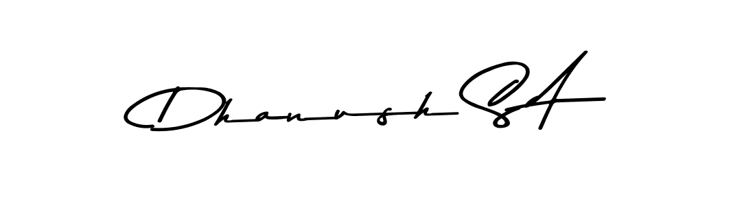The best way (Asem Kandis PERSONAL USE) to make a short signature is to pick only two or three words in your name. The name Dhanush S A include a total of six letters. For converting this name. Dhanush S A signature style 9 images and pictures png