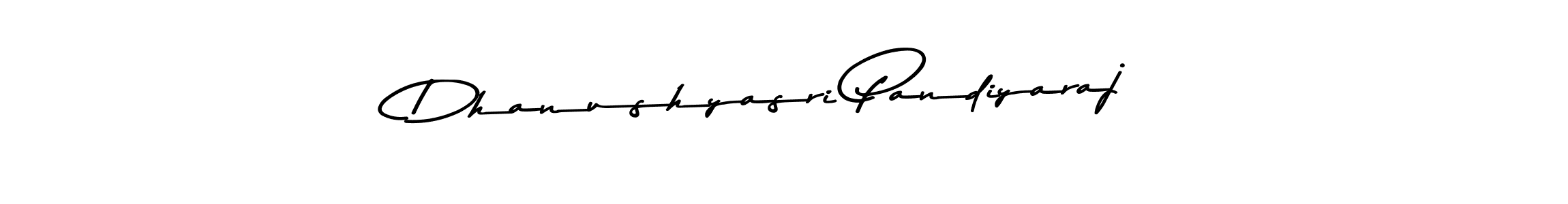 The best way (Asem Kandis PERSONAL USE) to make a short signature is to pick only two or three words in your name. The name Dhanushyasri Pandiyaraj include a total of six letters. For converting this name. Dhanushyasri Pandiyaraj signature style 9 images and pictures png