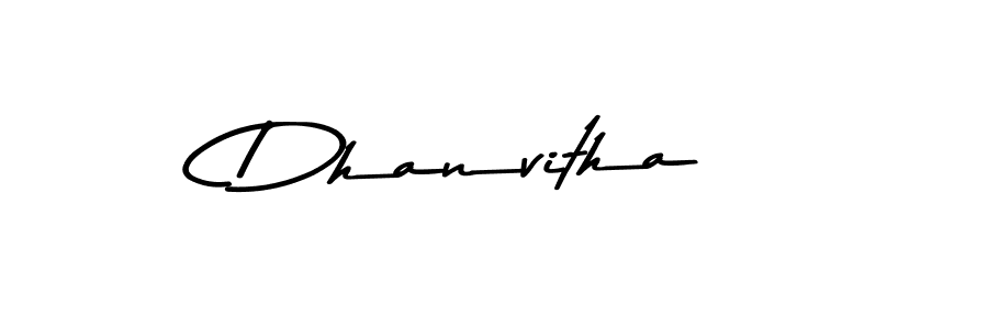 How to make Dhanvitha name signature. Use Asem Kandis PERSONAL USE style for creating short signs online. This is the latest handwritten sign. Dhanvitha signature style 9 images and pictures png