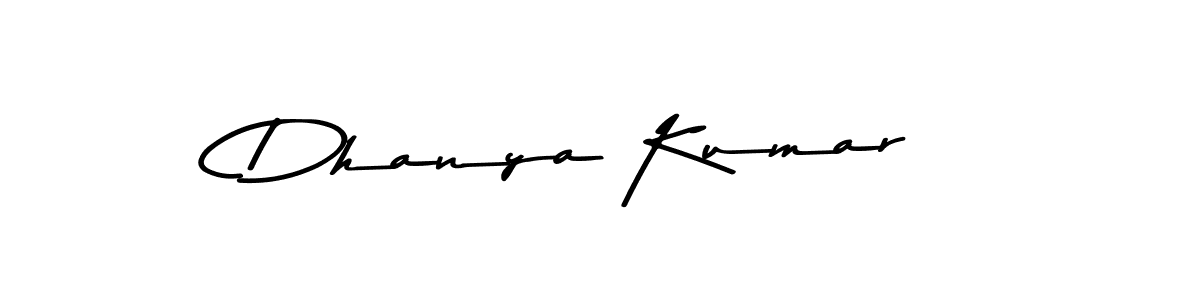How to make Dhanya Kumar name signature. Use Asem Kandis PERSONAL USE style for creating short signs online. This is the latest handwritten sign. Dhanya Kumar signature style 9 images and pictures png