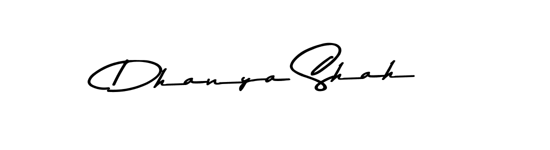 Make a beautiful signature design for name Dhanya Shah. With this signature (Asem Kandis PERSONAL USE) style, you can create a handwritten signature for free. Dhanya Shah signature style 9 images and pictures png