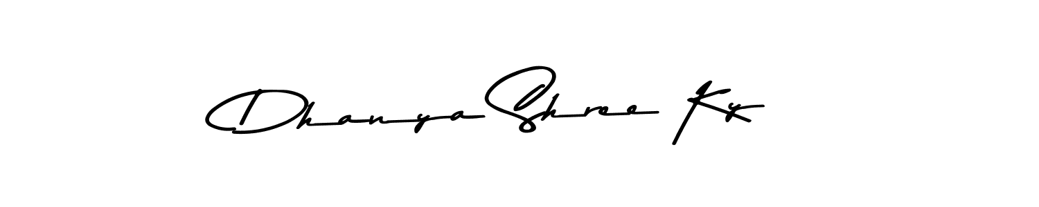 if you are searching for the best signature style for your name Dhanya Shree Ky. so please give up your signature search. here we have designed multiple signature styles  using Asem Kandis PERSONAL USE. Dhanya Shree Ky signature style 9 images and pictures png