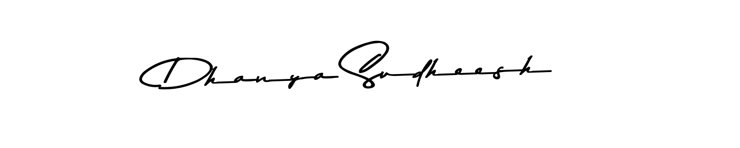 Use a signature maker to create a handwritten signature online. With this signature software, you can design (Asem Kandis PERSONAL USE) your own signature for name Dhanya Sudheesh. Dhanya Sudheesh signature style 9 images and pictures png