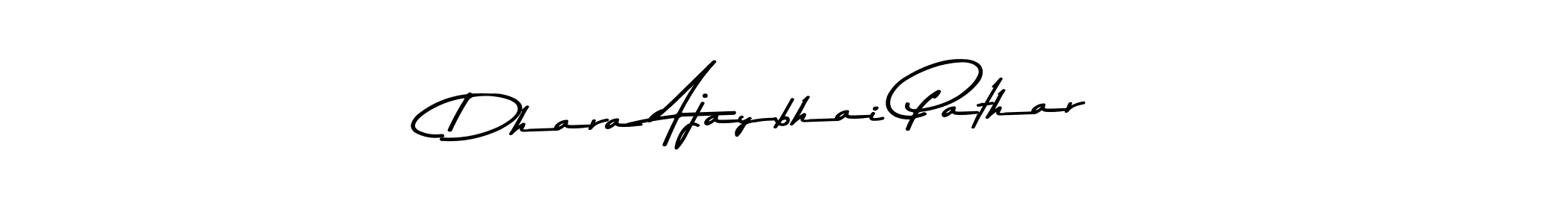 Make a beautiful signature design for name Dhara Ajaybhai Pathar. With this signature (Asem Kandis PERSONAL USE) style, you can create a handwritten signature for free. Dhara Ajaybhai Pathar signature style 9 images and pictures png