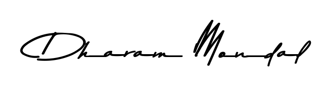 Create your official email sign-off with Dharam Mondal name in Asem Kandis PERSONAL USE style. Crisp, clean, and perfectly legible across all screens. Dharam Mondal signature style 9 images and pictures png