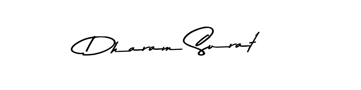 Create a beautiful signature design for name Dharam Surat. With this signature (Asem Kandis PERSONAL USE) fonts, you can make a handwritten signature for free. Dharam Surat signature style 9 images and pictures png