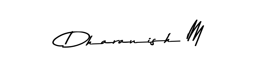 The best way (Asem Kandis PERSONAL USE) to make a short signature is to pick only two or three words in your name. The name Dharanish M include a total of six letters. For converting this name. Dharanish M signature style 9 images and pictures png