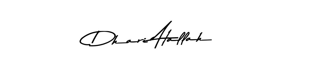 Create a beautiful signature design for name Dhari Atallah. With this signature (Asem Kandis PERSONAL USE) fonts, you can make a handwritten signature for free. Dhari Atallah signature style 9 images and pictures png