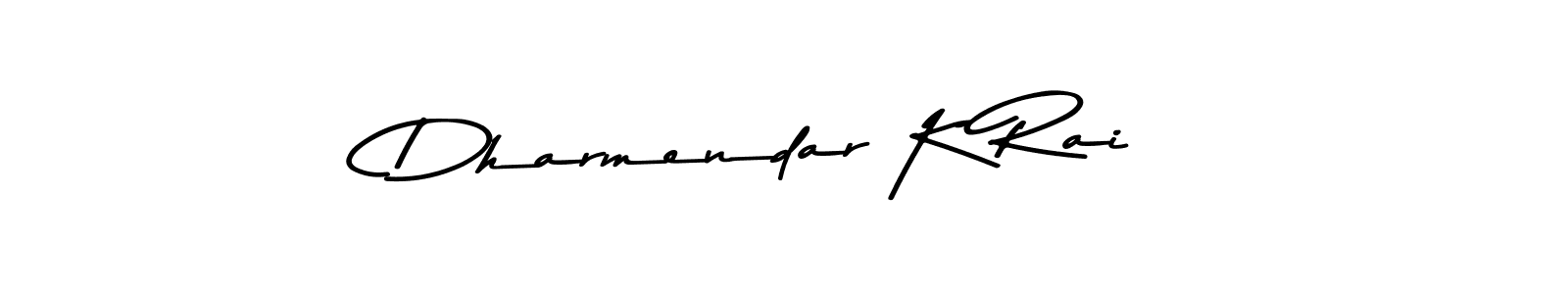 How to make Dharmendar K Rai name signature. Use Asem Kandis PERSONAL USE style for creating short signs online. This is the latest handwritten sign. Dharmendar K Rai signature style 9 images and pictures png