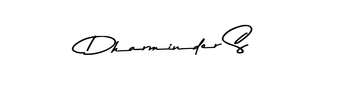 Create a beautiful signature design for name Dharminder S. With this signature (Asem Kandis PERSONAL USE) fonts, you can make a handwritten signature for free. Dharminder S signature style 9 images and pictures png