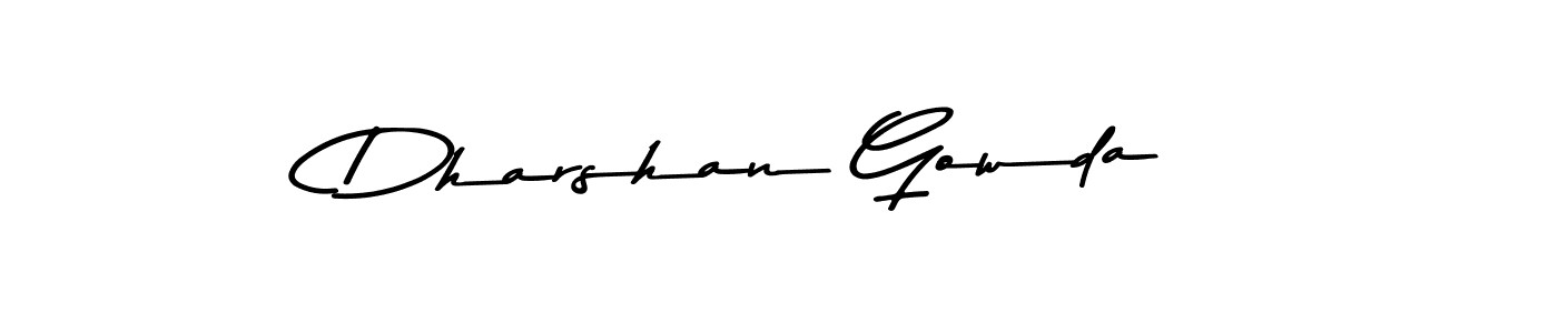 How to make Dharshan Gowda name signature. Use Asem Kandis PERSONAL USE style for creating short signs online. This is the latest handwritten sign. Dharshan Gowda signature style 9 images and pictures png