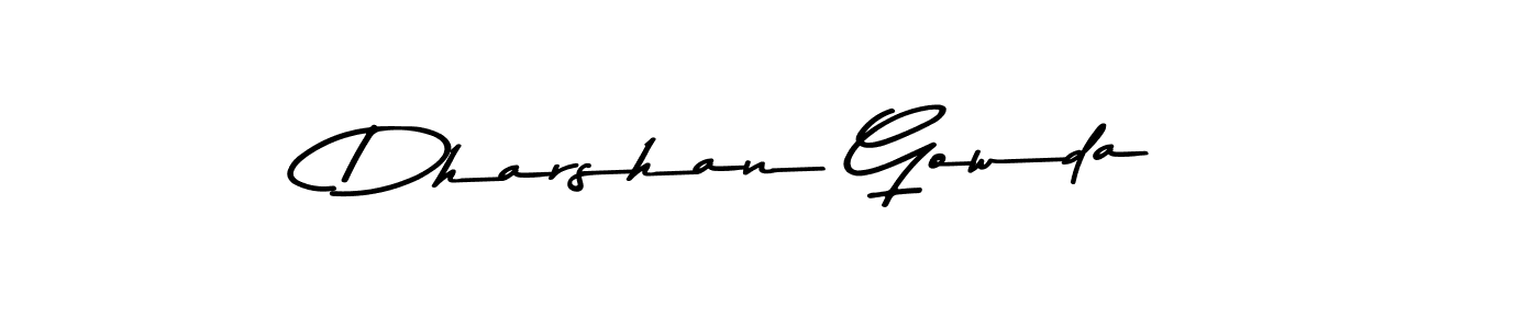 Create a beautiful signature design for name Dharshan Gowda. With this signature (Asem Kandis PERSONAL USE) fonts, you can make a handwritten signature for free. Dharshan Gowda signature style 9 images and pictures png