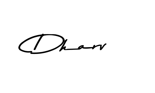 How to make Dharv name signature. Use Asem Kandis PERSONAL USE style for creating short signs online. This is the latest handwritten sign. Dharv signature style 9 images and pictures png