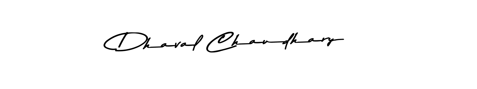 How to make Dhaval Chaudhary name signature. Use Asem Kandis PERSONAL USE style for creating short signs online. This is the latest handwritten sign. Dhaval Chaudhary signature style 9 images and pictures png