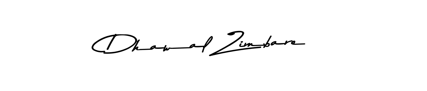 How to make Dhawal Zimbare name signature. Use Asem Kandis PERSONAL USE style for creating short signs online. This is the latest handwritten sign. Dhawal Zimbare signature style 9 images and pictures png