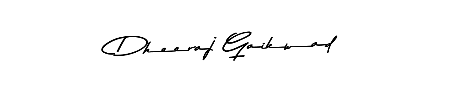 How to make Dheeraj Gaikwad name signature. Use Asem Kandis PERSONAL USE style for creating short signs online. This is the latest handwritten sign. Dheeraj Gaikwad signature style 9 images and pictures png