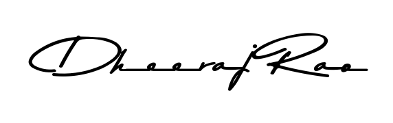 A stylish, flowing autograph style designed for name Dheeraj Rao using Asem Kandis PERSONAL USE typography. Perfect for digital creative projects. Dheeraj Rao signature style 9 images and pictures png
