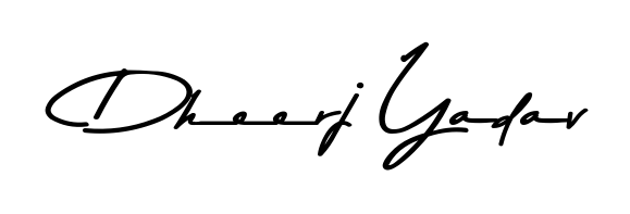 Discover how Dheerj Yadav looks in an executive cursive font (Asem Kandis PERSONAL USE). Perfect for legal documents, invoices, and certificates. Dheerj Yadav signature style 9 images and pictures png