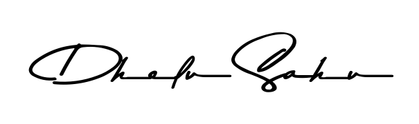 Get an exclusive digital autograph for Dhelu Sahu. The Asem Kandis PERSONAL USE typeface captures the charm of real penmanship on paper. Dhelu Sahu signature style 9 images and pictures png