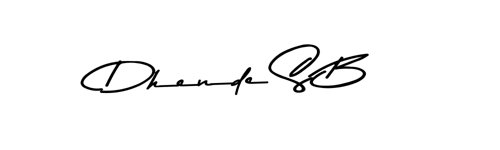 How to make Dhende S B name signature. Use Asem Kandis PERSONAL USE style for creating short signs online. This is the latest handwritten sign. Dhende S B signature style 9 images and pictures png