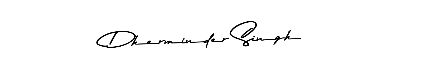 Create a beautiful signature design for name Dherminder Singh. With this signature (Asem Kandis PERSONAL USE) fonts, you can make a handwritten signature for free. Dherminder Singh signature style 9 images and pictures png