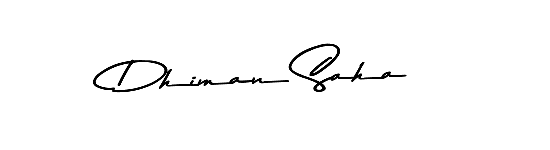 The best way (Asem Kandis PERSONAL USE) to make a short signature is to pick only two or three words in your name. The name Dhiman Saha include a total of six letters. For converting this name. Dhiman Saha signature style 9 images and pictures png