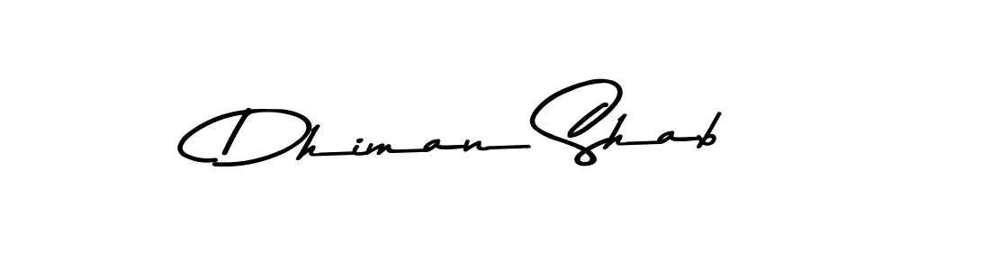 How to make Dhiman Shab signature? Asem Kandis PERSONAL USE is a professional autograph style. Create handwritten signature for Dhiman Shab name. Dhiman Shab signature style 9 images and pictures png