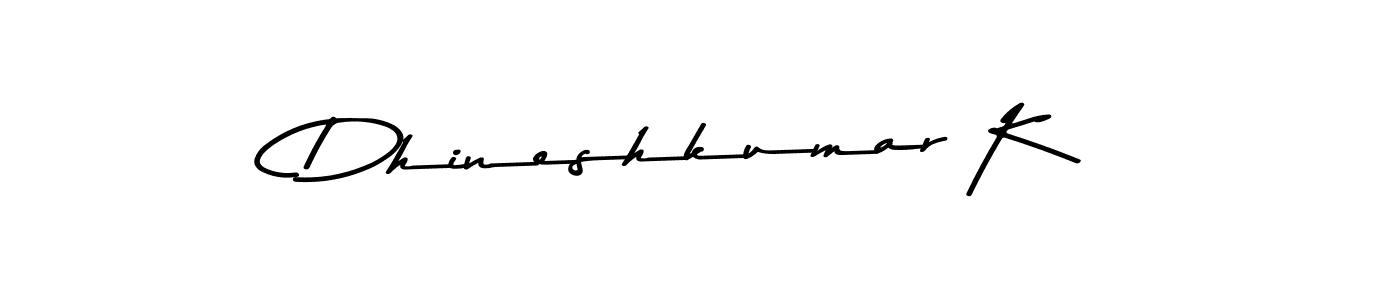 How to make Dhineshkumar K name signature. Use Asem Kandis PERSONAL USE style for creating short signs online. This is the latest handwritten sign. Dhineshkumar K signature style 9 images and pictures png