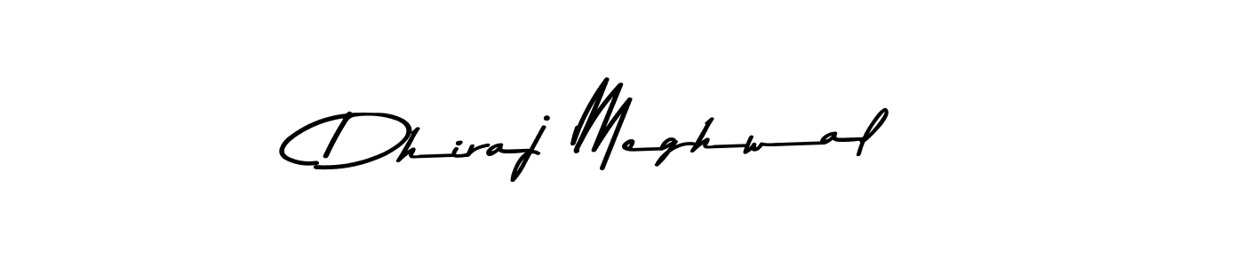 How to make Dhiraj Meghwal name signature. Use Asem Kandis PERSONAL USE style for creating short signs online. This is the latest handwritten sign. Dhiraj Meghwal signature style 9 images and pictures png