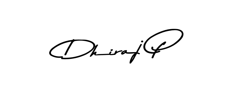 Create a beautiful signature design for name Dhiraj P. With this signature (Asem Kandis PERSONAL USE) fonts, you can make a handwritten signature for free. Dhiraj P signature style 9 images and pictures png