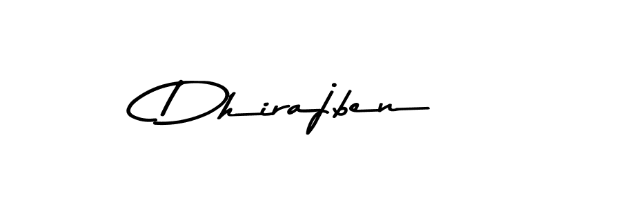 How to make Dhirajben name signature. Use Asem Kandis PERSONAL USE style for creating short signs online. This is the latest handwritten sign. Dhirajben signature style 9 images and pictures png