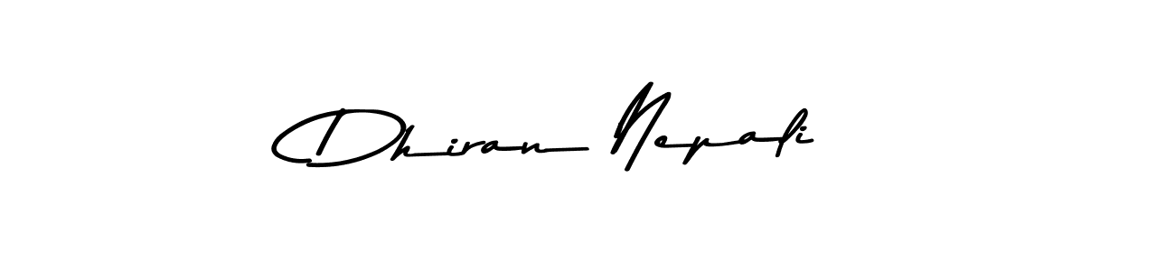 How to make Dhiran Nepali signature? Asem Kandis PERSONAL USE is a professional autograph style. Create handwritten signature for Dhiran Nepali name. Dhiran Nepali signature style 9 images and pictures png