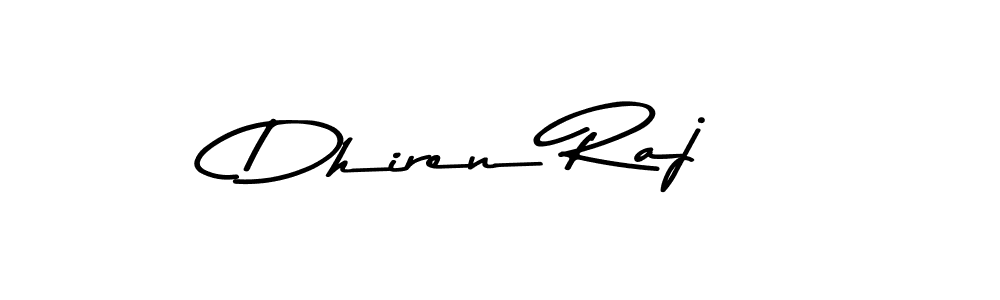 Make a beautiful signature design for name Dhiren Raj. With this signature (Asem Kandis PERSONAL USE) style, you can create a handwritten signature for free. Dhiren Raj signature style 9 images and pictures png