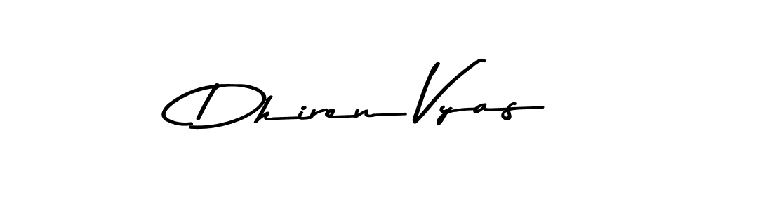 Design your own signature with our free online signature maker. With this signature software, you can create a handwritten (Asem Kandis PERSONAL USE) signature for name Dhiren Vyas. Dhiren Vyas signature style 9 images and pictures png