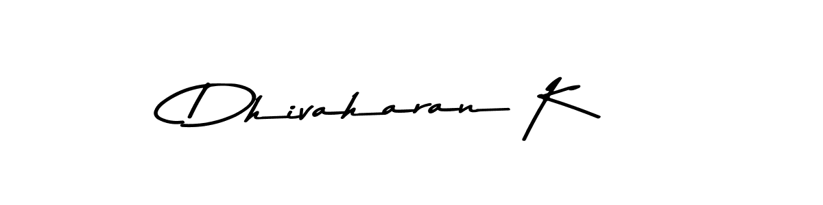 Create a beautiful signature design for name Dhivaharan K. With this signature (Asem Kandis PERSONAL USE) fonts, you can make a handwritten signature for free. Dhivaharan K signature style 9 images and pictures png