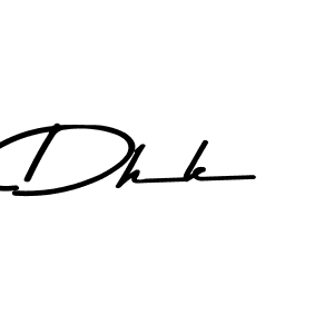 Design your own signature with our free online signature maker. With this signature software, you can create a handwritten (Asem Kandis PERSONAL USE) signature for name Dhk. Dhk signature style 9 images and pictures png