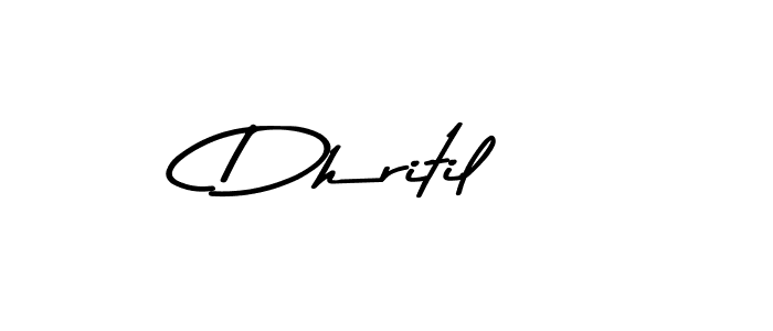 Make a beautiful signature design for name Dhritil. With this signature (Asem Kandis PERSONAL USE) style, you can create a handwritten signature for free. Dhritil signature style 9 images and pictures png