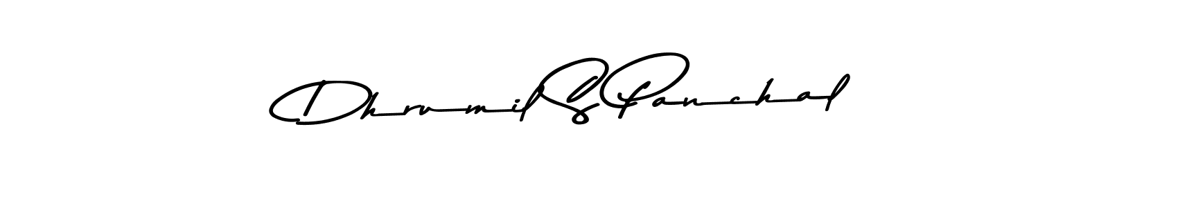 Create a beautiful signature design for name Dhrumil S Panchal. With this signature (Asem Kandis PERSONAL USE) fonts, you can make a handwritten signature for free. Dhrumil S Panchal signature style 9 images and pictures png