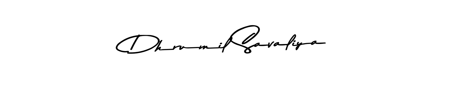 Design your own signature with our free online signature maker. With this signature software, you can create a handwritten (Asem Kandis PERSONAL USE) signature for name Dhrumil Savaliya. Dhrumil Savaliya signature style 9 images and pictures png