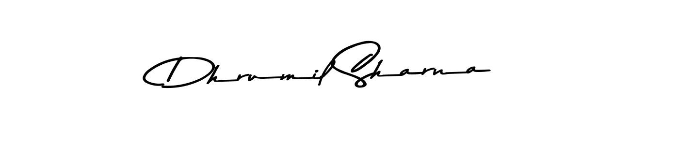 Create a beautiful signature design for name Dhrumil Sharna. With this signature (Asem Kandis PERSONAL USE) fonts, you can make a handwritten signature for free. Dhrumil Sharna signature style 9 images and pictures png