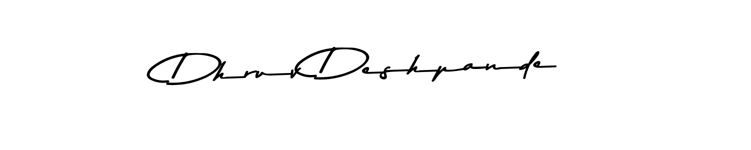 Create a beautiful signature design for name Dhruv Deshpande. With this signature (Asem Kandis PERSONAL USE) fonts, you can make a handwritten signature for free. Dhruv Deshpande signature style 9 images and pictures png