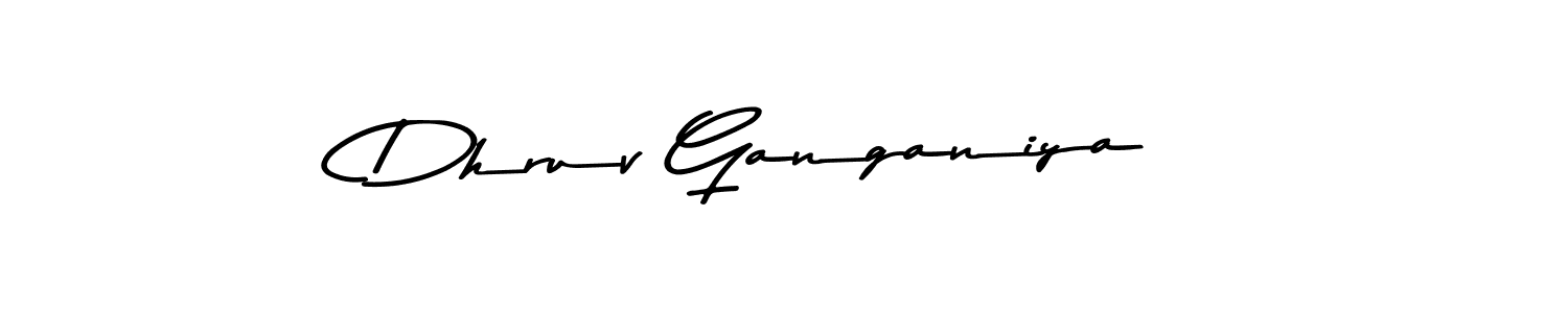 if you are searching for the best signature style for your name Dhruv Ganganiya. so please give up your signature search. here we have designed multiple signature styles  using Asem Kandis PERSONAL USE. Dhruv Ganganiya signature style 9 images and pictures png