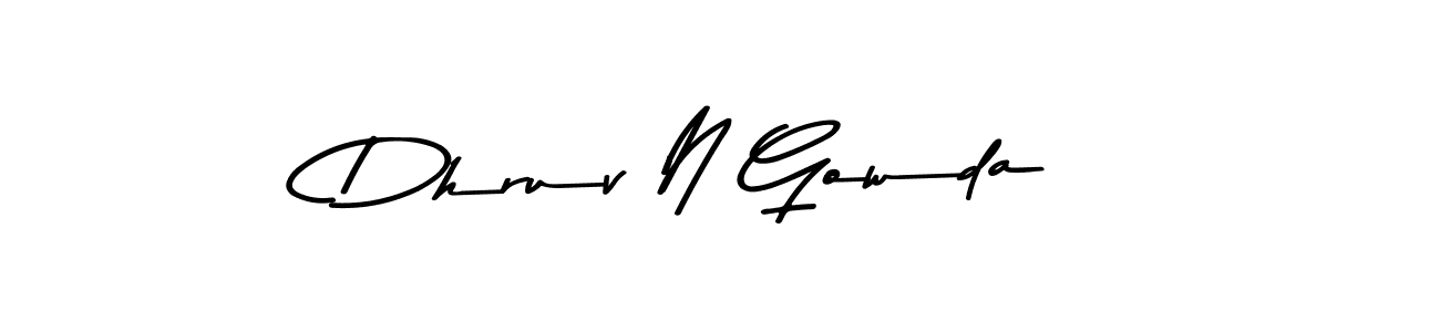 Also You can easily find your signature by using the search form. We will create Dhruv N Gowda name handwritten signature images for you free of cost using Asem Kandis PERSONAL USE sign style. Dhruv N Gowda signature style 9 images and pictures png